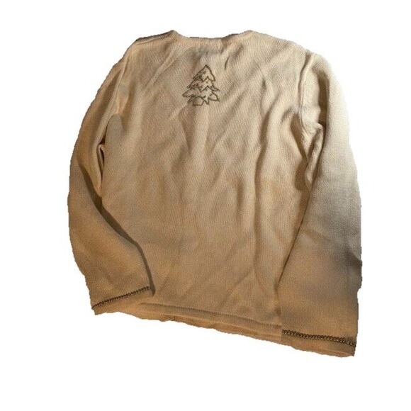 Designers Original Sweater XL Cream Beaded Embroidered Christmas Grandmacore - Picture 7 of 8
